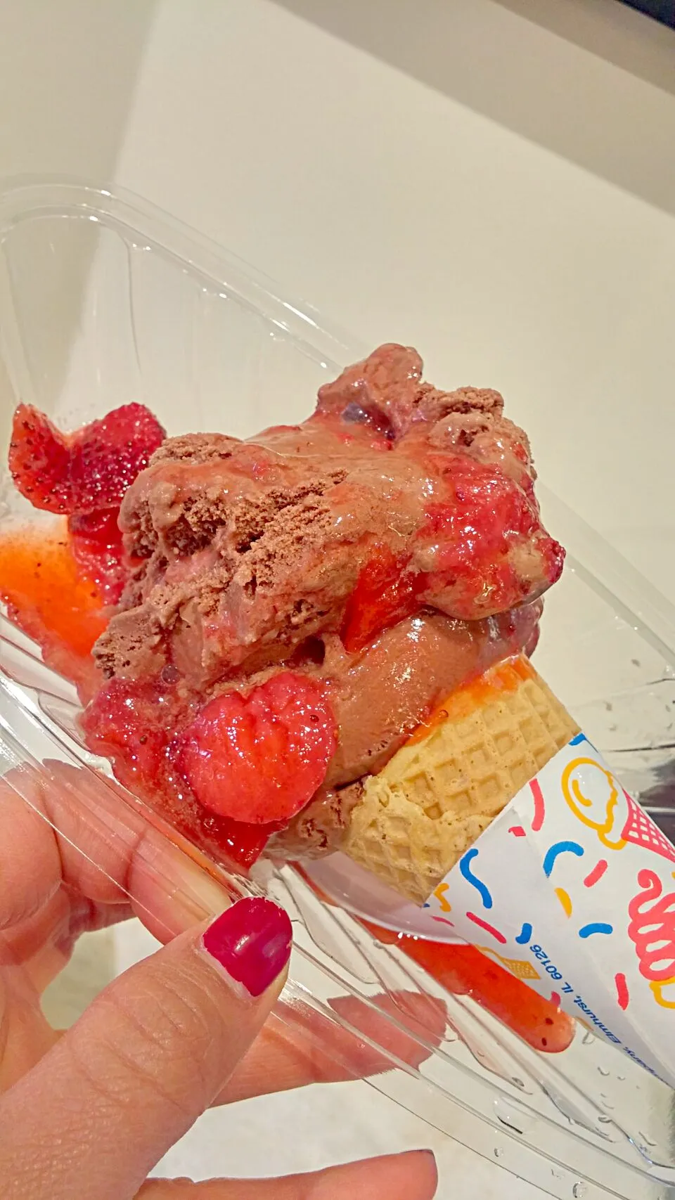 Snapdishの料理写真:Ghiradeli Chocolate Icecream with StrrawBerry|Sookieさん