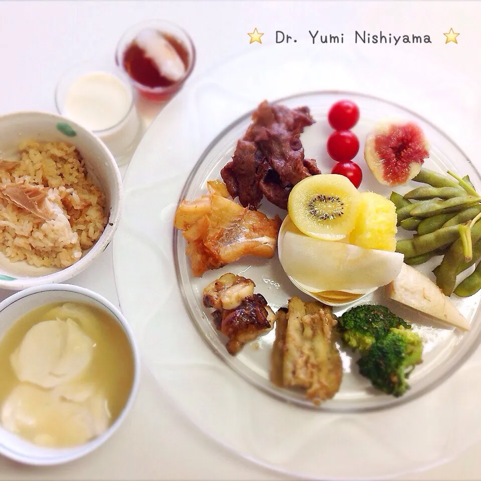 Snapdishの料理写真:今日の「ドクターにしやま由美式ダイエットプレート」のご紹介です‼️|ドクターにしやま由美式時計回りダイエットプレートさん