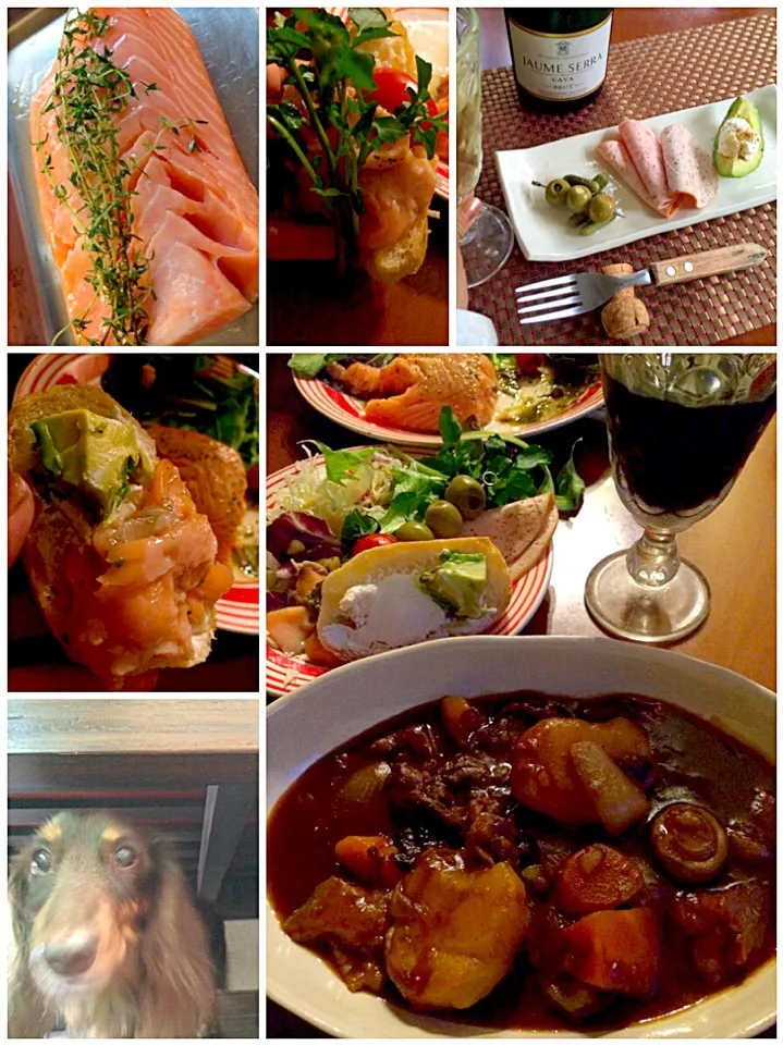 Today's Dinner🍴前菜･ｻﾗﾀﾞ&ｻｰﾓﾝの低温ｺﾝﾌｨｻﾗﾀﾞ･ﾋﾞｰﾌｼﾁｭｰ･ﾊﾞｹﾞｯﾄ&ﾊﾞﾀｰ&ｸﾘﾁ|🌈Ami🍻さん