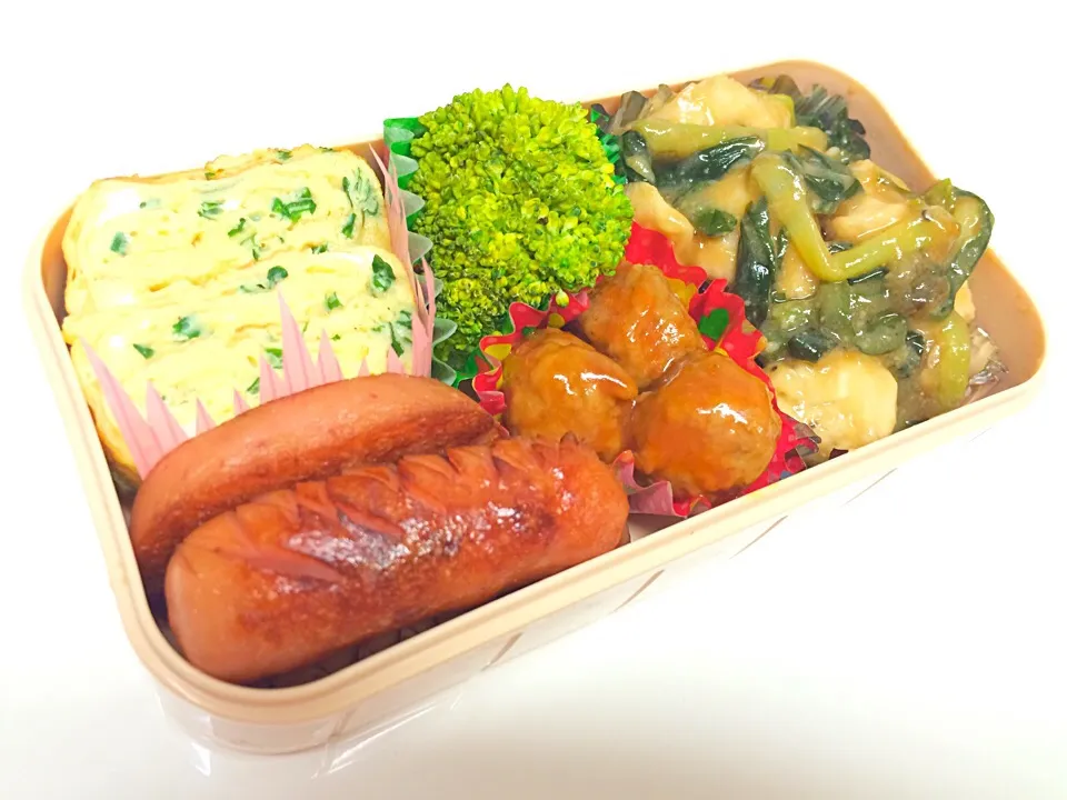 今日の妹弁当。
・ウインナー
・ネギ入りのだし巻き卵
・ブロッコリー
・ミートボール
・鶏肉とネギの味噌マヨ|エリカさん