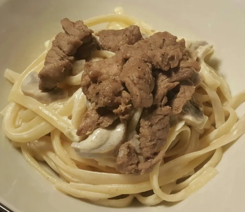 Beef Tenderloin Tips on Creamy Mushroom Pasta|Cookeatsimplyさん