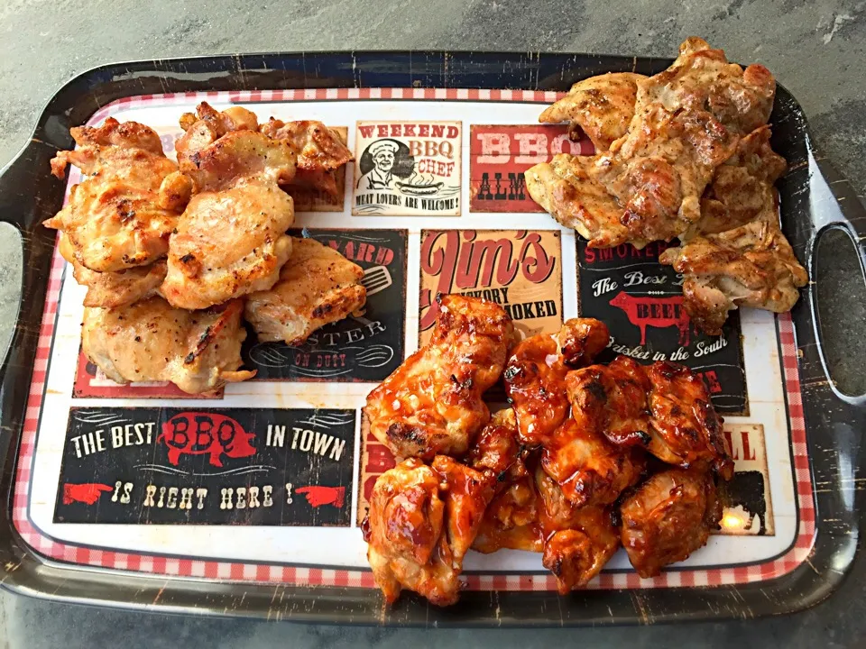 Grilled Boneless, Skinless Thighs 3 Ways - Sea Salt & Vinegar, Garlic & Sea Salt & BBQ|Gregさん