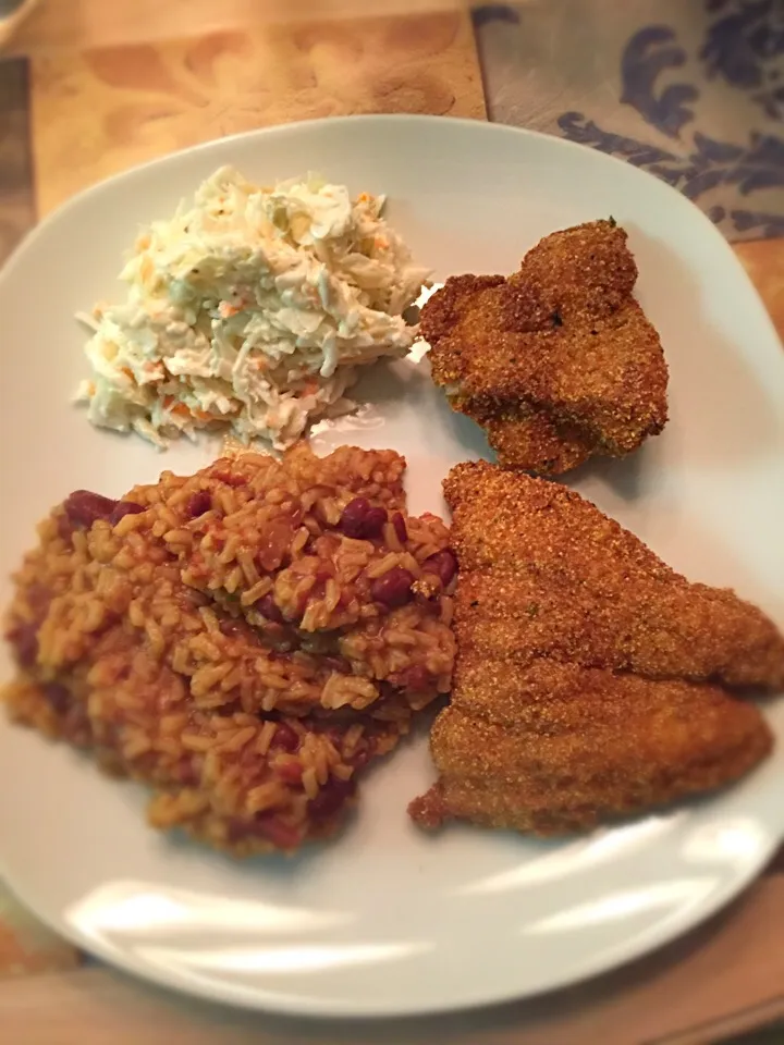 Deep Fried Catfish with Red Beans and Rice|Maria Schlossbergさん