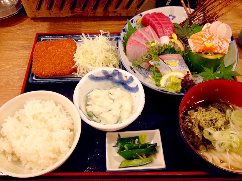 またまたのお刺身の盛り合わせ御膳1,070円也|秋山知隆さん