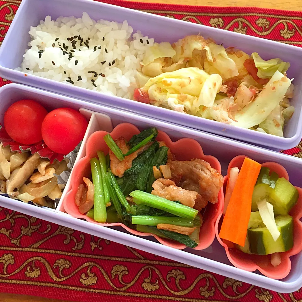 豚肉と青梗菜の牡蠣油炒め弁当|もえさん