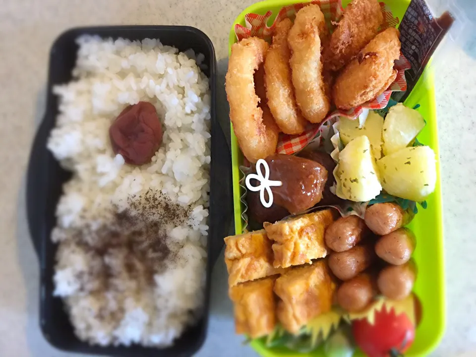 お兄ちゃん弁当☆イカリングとミートボール|kohanaxさん