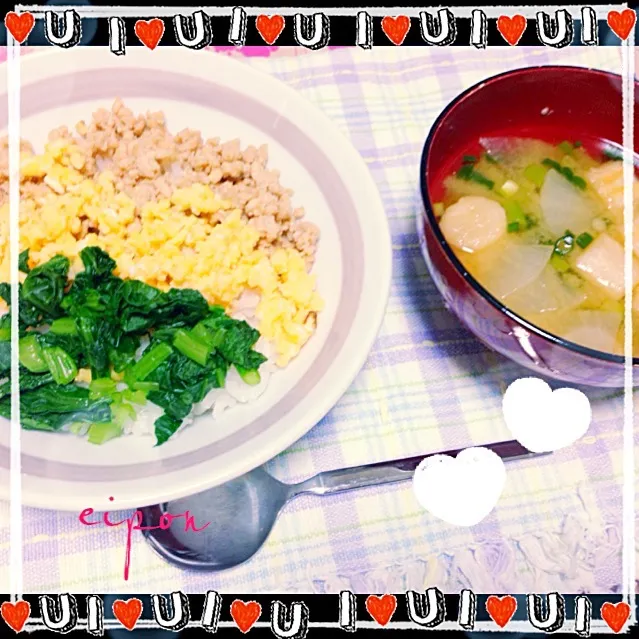 子供大好き💖三色丼(⌒▽⌒)|えいぽんさん