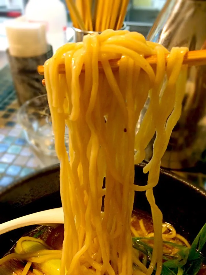 Snapdishの料理写真:肉そば鴨中華の麺|morimi32さん