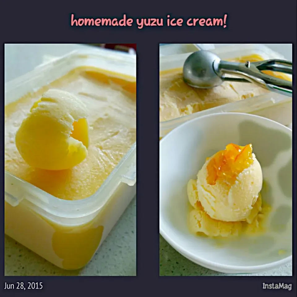 home made yuzu ice cream|Edible loveさん