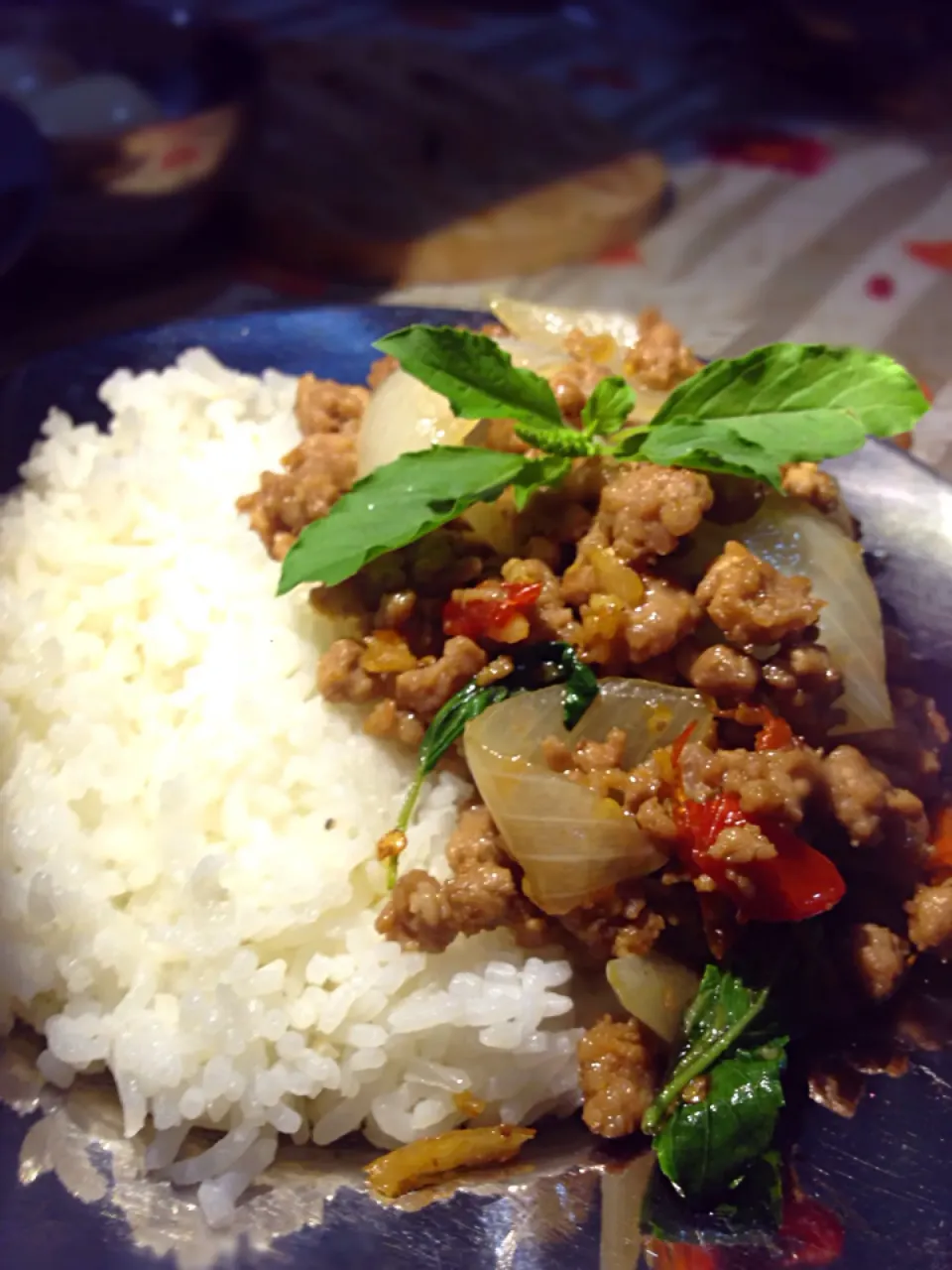 ข้าวกระเพราหมูสับ( rice topped with fried-stir basil and minced pork ) #thaifood #thailand #thai|rtchphmさん