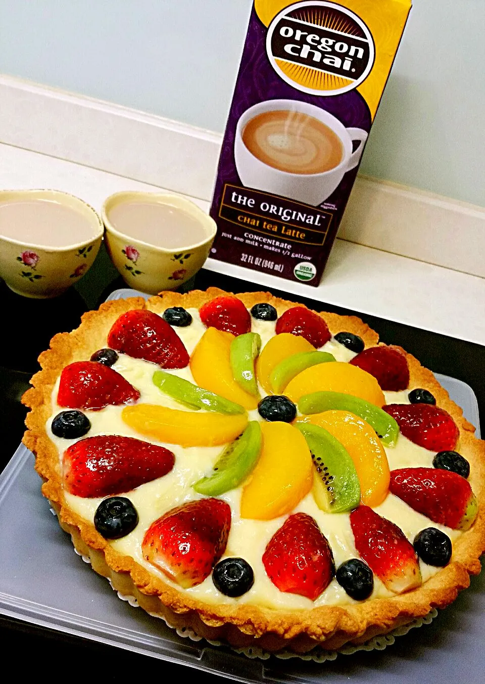 freshly baked fruit tart|Edible loveさん