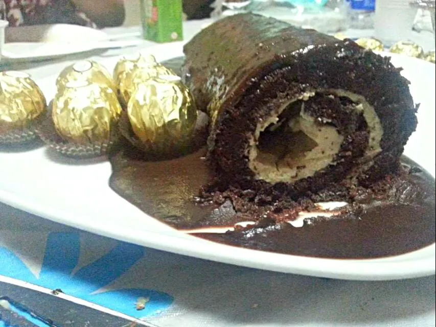 chocolate log cake|Edible loveさん