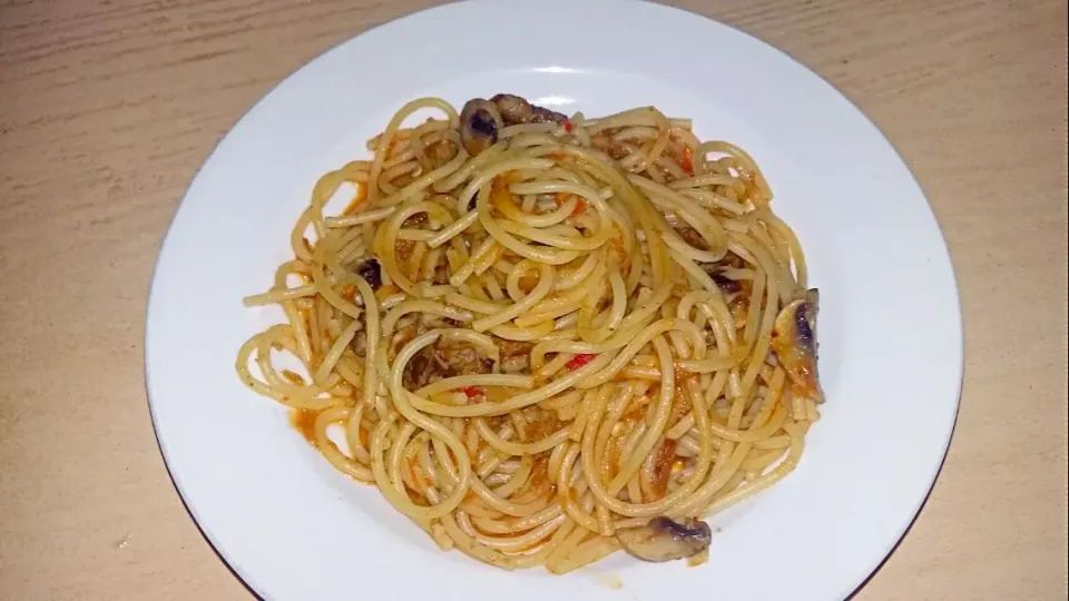 spagety tuna mushroom spicy|.pb.ry.さん