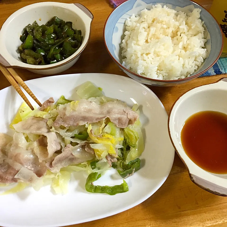 豚と野菜の蒸し料理(^O^)／ピーマン炒め|すかラインさん