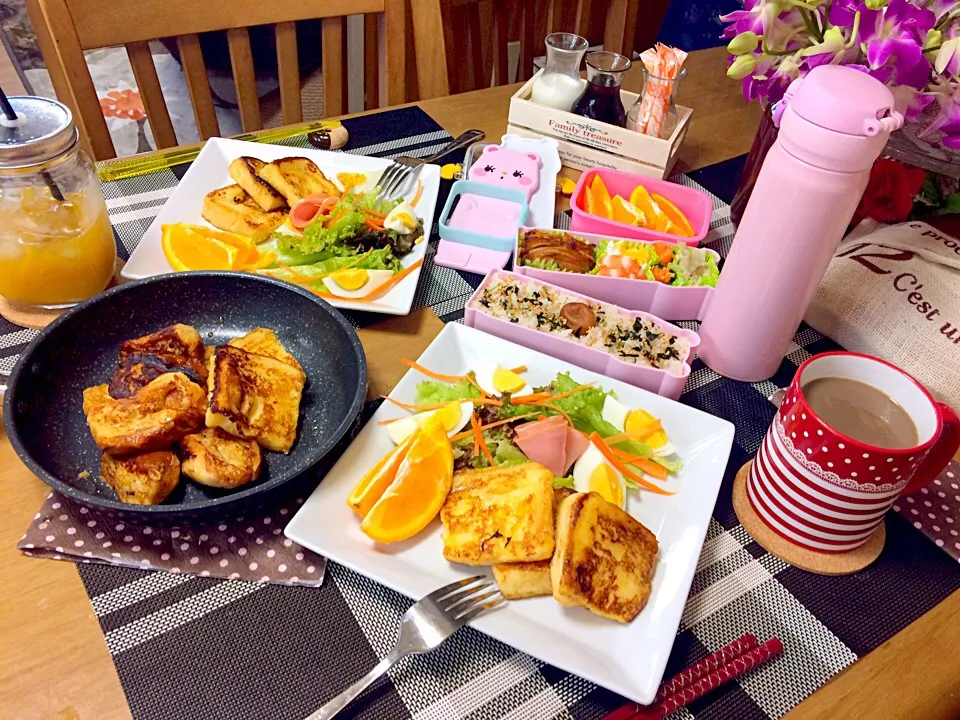 TGIF today's breakfast French toast and simple pack lunch for little me good morning everyone 💞✨🇯🇵|Babyluv Cabrera Ocampoさん