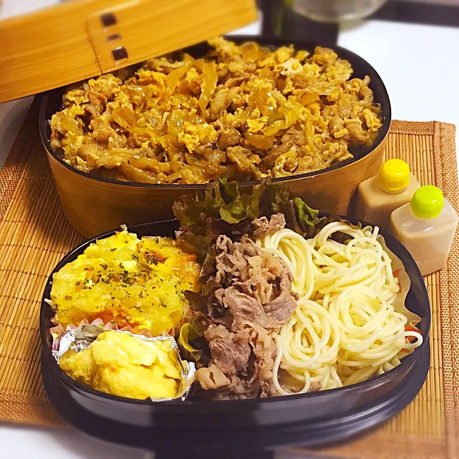 シチューリメイクグラタン。ふわふわオムレツ。牛しゃぶそうめん。他人丼。|OGIPAINさん