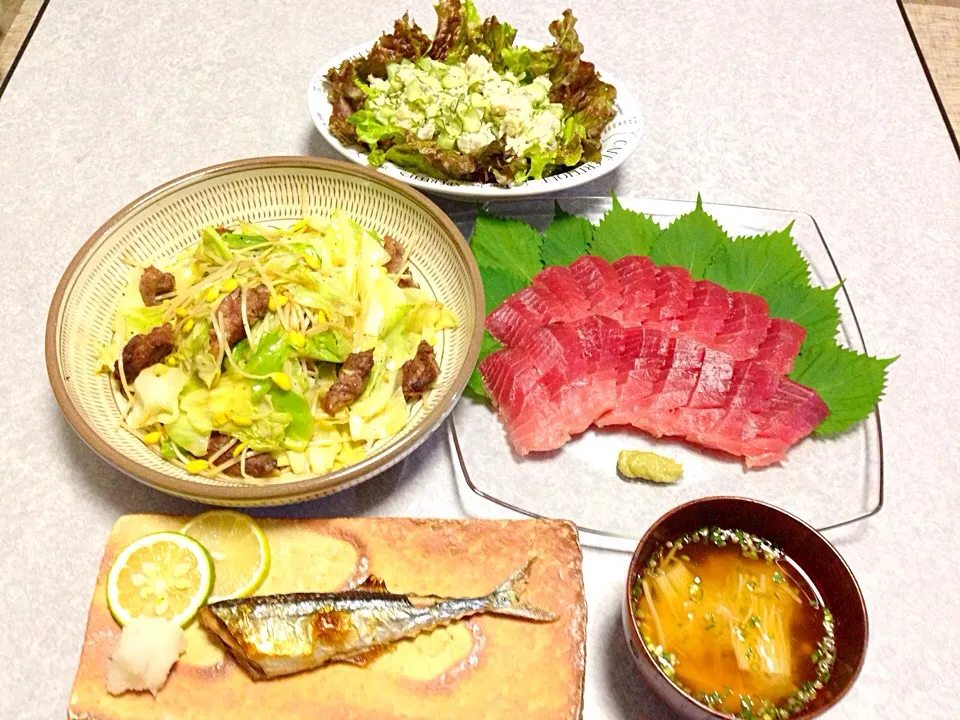 魚も野菜もたっぷり 晩ご飯|Orie Uekiさん