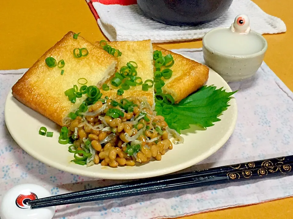 焼き油揚げの納豆添え!  (^-^)|Kei Satoさん