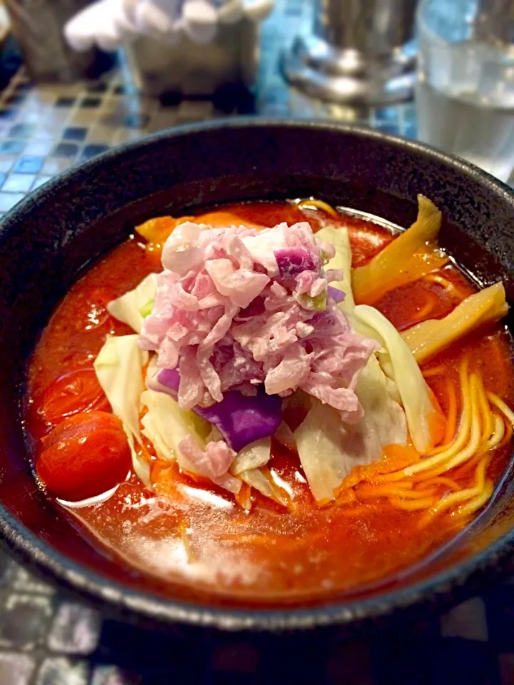 Snapdishの料理写真:海老トマトラーメン|ちーぼんさん