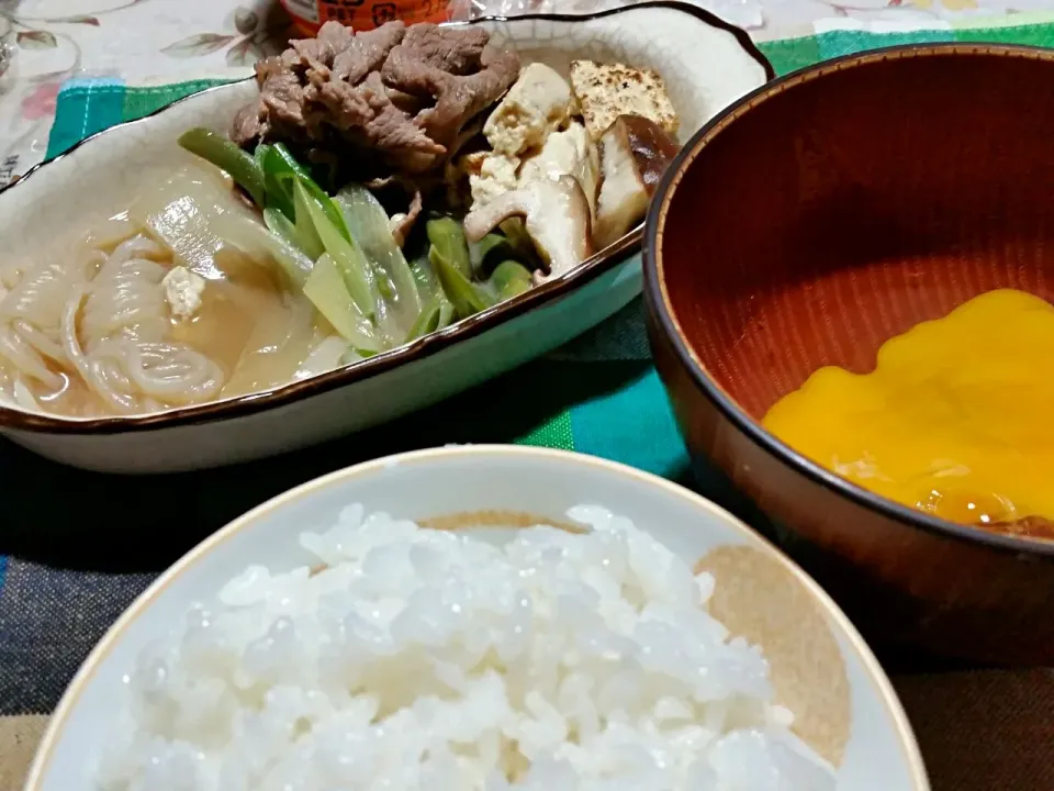 1日の晩ご飯すき焼き風|こやっこさん