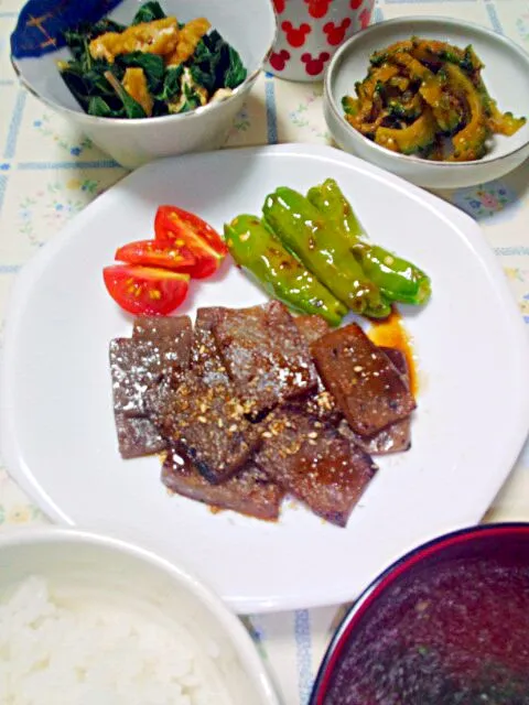 蒟蒻の焼き肉風☆低カロリー晩御飯|うたかた。さん