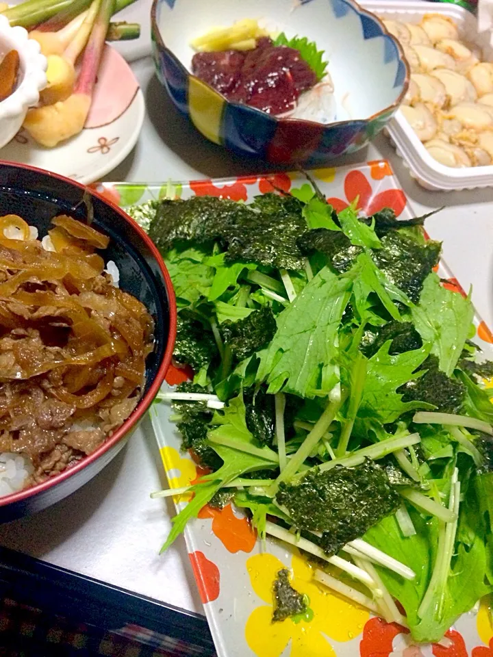 田中徳徳さんの、水菜と焼き海苔サラダ💕(＾ｰ^)ノ美味しいですよ|ＳＵＺＵＫＩさん