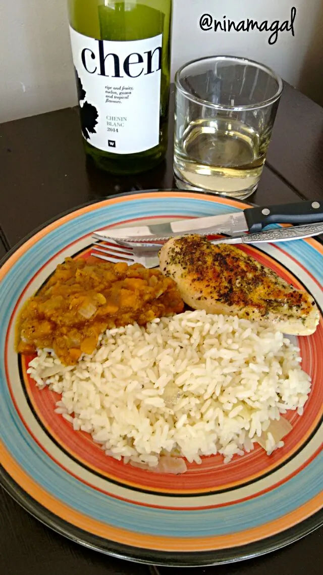 Rice, pumpkin cream and grilled chicken|Marinaさん