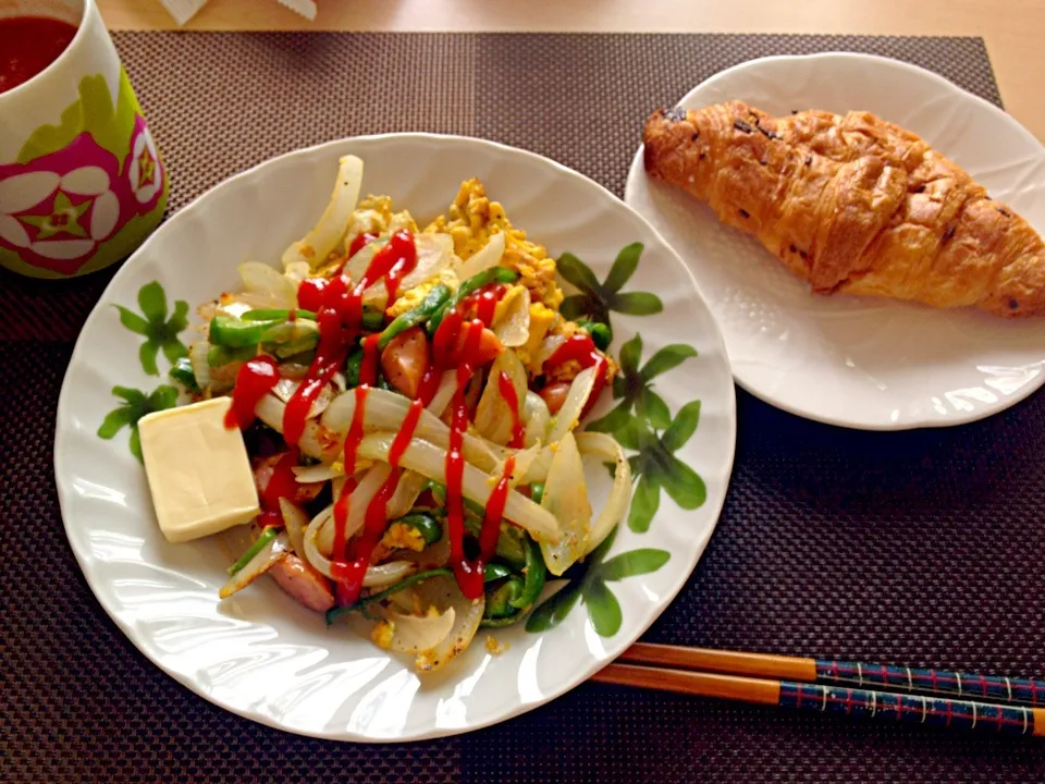 10月4日朝食兼昼食|ばぁさんさん