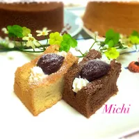 きな粉シフォンケーキ＆チョコレートシフォンケーキ|michiさん