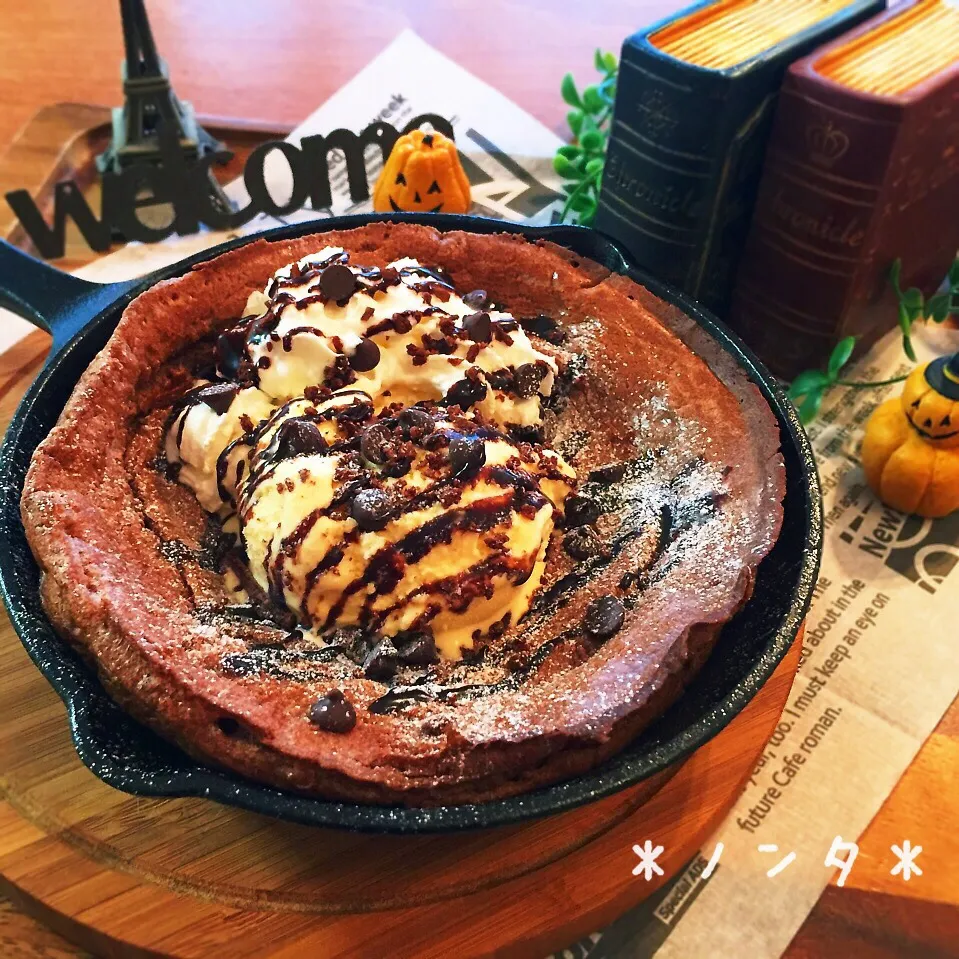 Snapdishの料理写真:チョコレートダッチベイビー♡レシピ付♡|＊ノンタ＊さん