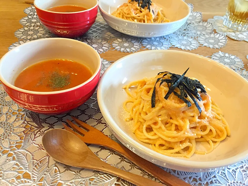 Snapdishの料理写真:明太クリームパスタ|ayappeさん