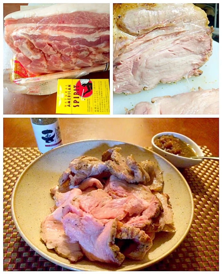 Snapdishの料理写真:Hurb Roast Pork🌿ﾊｰﾌﾞﾛｰｽﾄﾎﾟｰｸ  w/ｱｯﾌﾟﾙｿｰｽ|🌈Ami🍻さん