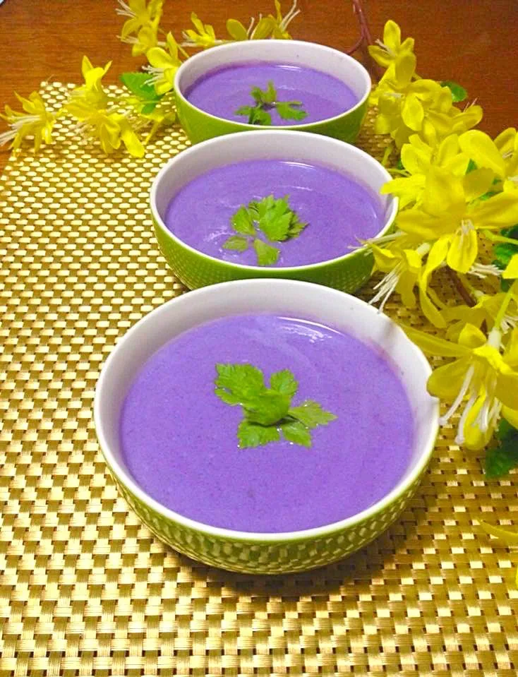 ✨Purple yam creamy soup..紫芋のクーリミスープ🍠✨😋|🌺Sanntina🌺さん