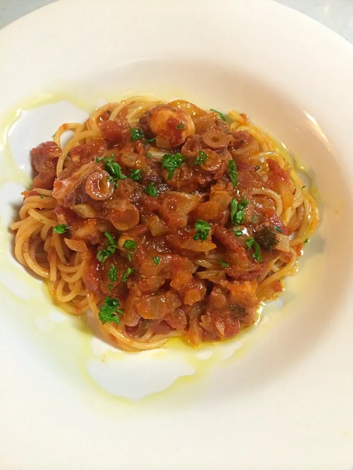 タコのアフォガードのソースでパスタ🍝|Mさん