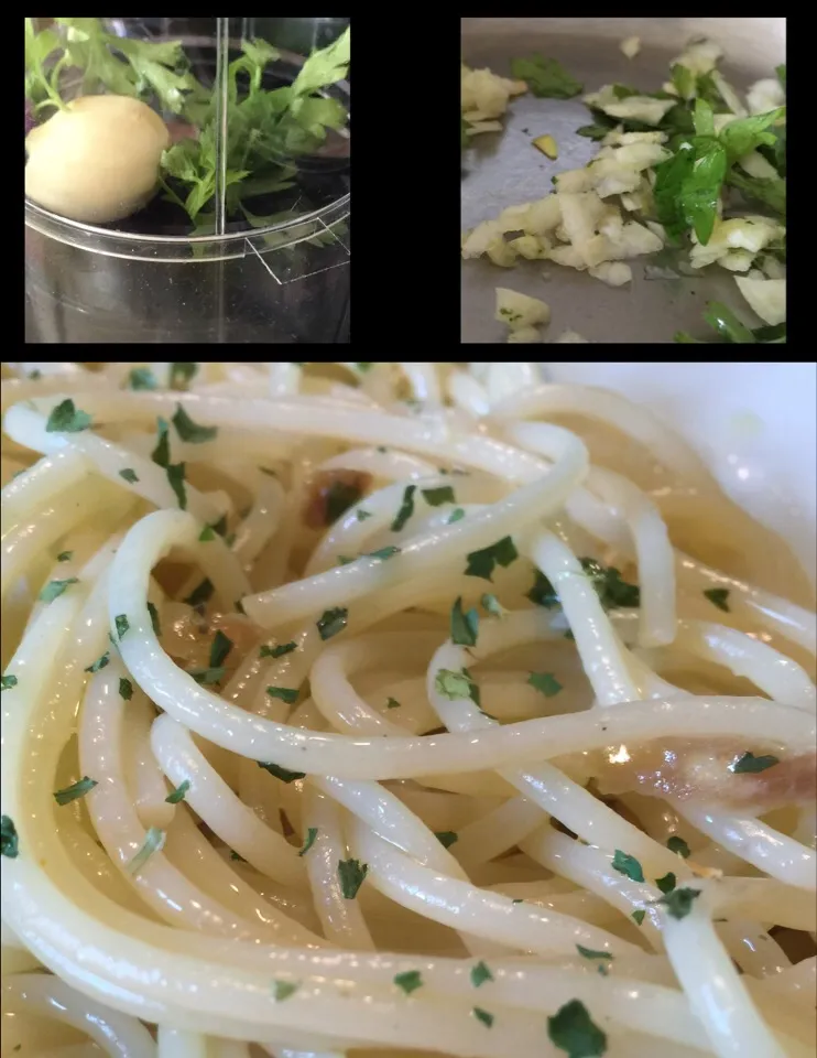 Snapdishの料理写真:#Pasta aglio olio prezzemolo peperoncino 

#cucina #ricette|matteo pisanoさん