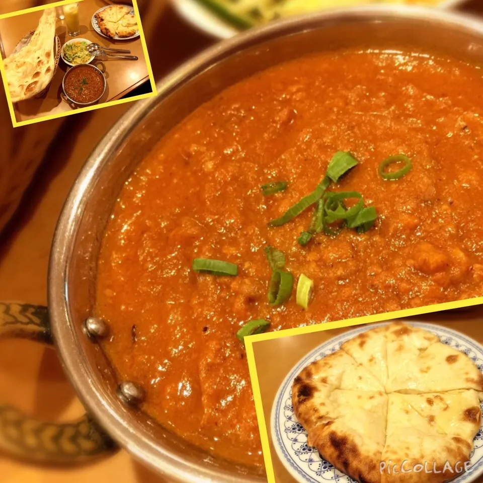 インドカレーランチ！
今日は持ち帰りせずにお店で食べました😁
キーマカレー玉子入り+チーズナン😋+マンゴラッシー😋|しんやさん