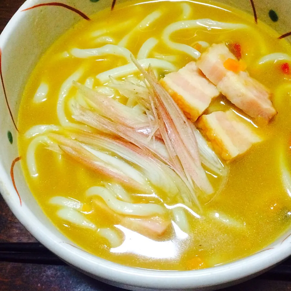 Snapdishの料理写真:【ウチごはん】カレーうどん【真夜中の飯テロ】|renさん