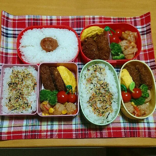 2015/10/06の三人弁当🍱|ふみぃさん