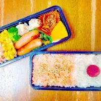 Snapdishの料理写真:今日の弟のお弁当🍙🌸|ちほさん