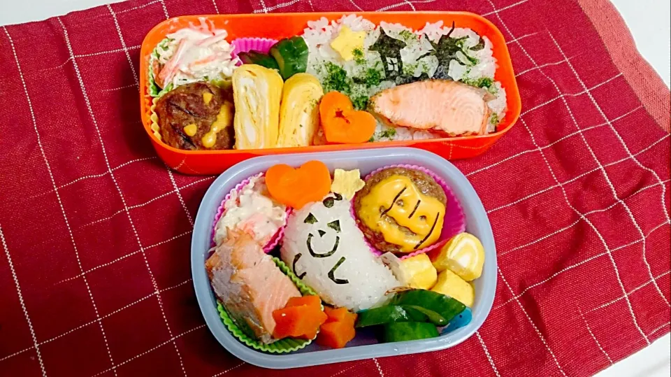 Snapdishの料理写真:幼稚園年中の娘のお弁当と夫のお弁当。|やよさん