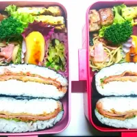 Snapdishの料理写真:高校生娘2人のある日のお弁当3|きなこママさん