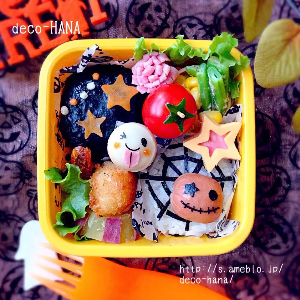 ハロウィンミニキャラ入りおにぎり弁当|さとみ (satomi_foodart)さん