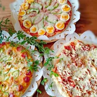 Snapdishの料理写真:ピザ三昧🍕ミックスピザ🍕キムチピザ🍕|ゆぴりんさん