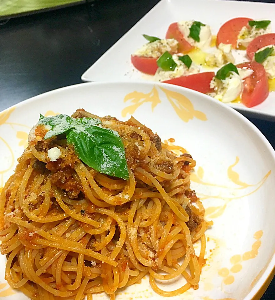 中川シェフのボロニェーゼのパスタ🍝とカプレーゼ♪中川シェフ直伝のレシピ公開させていただきました🌟|konriさん