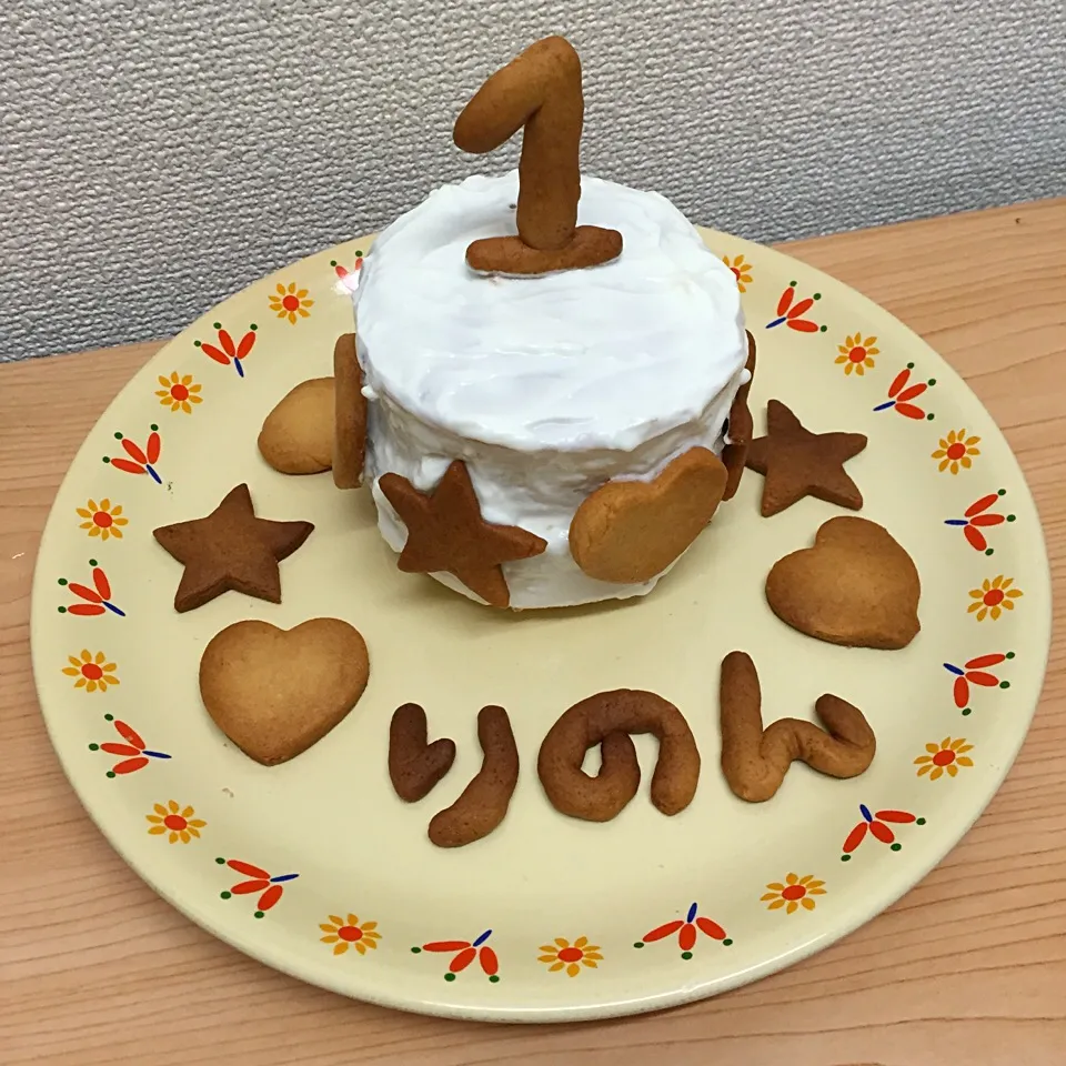 Snapdishの料理写真:1歳誕生日ケーキ|はるをさん