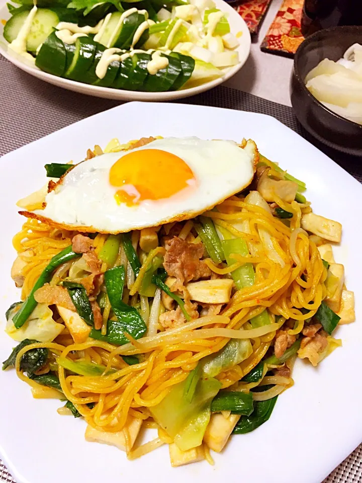 やよさんの料理 スパイシー焼きそば|ほっけまんさん