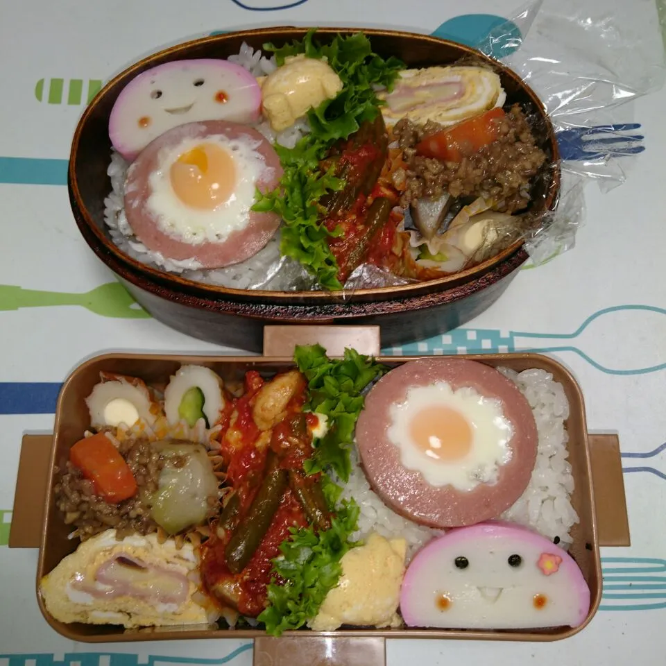 Snapdishの料理写真:10月8日(木)　高校生女子&オレ弁当|クッキングおやぢさん