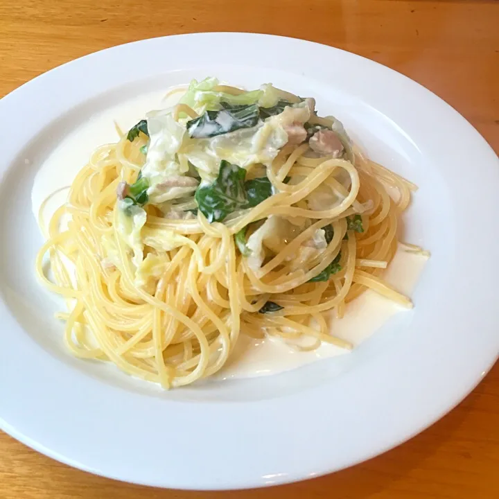 鶏ももと季節野菜のクリームパスタ|みつなち☆さん