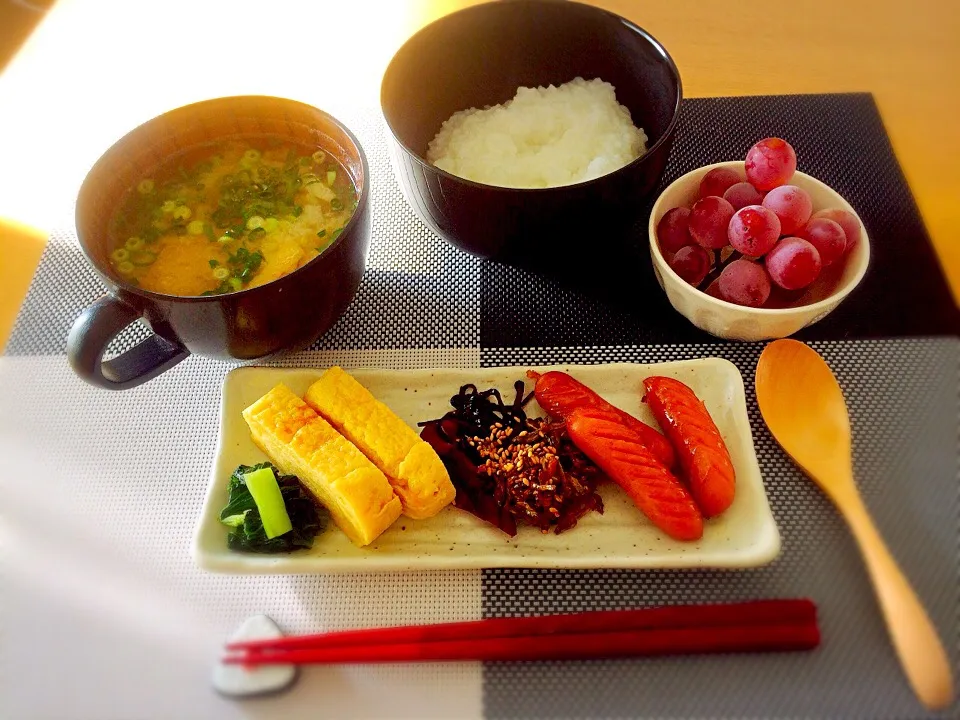 お粥の朝ご飯|ポンポコたまこさん