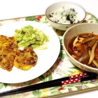 Snapdishの料理写真:豚肉のピカタと豆腐ステーキのあんかけ|わかばさん